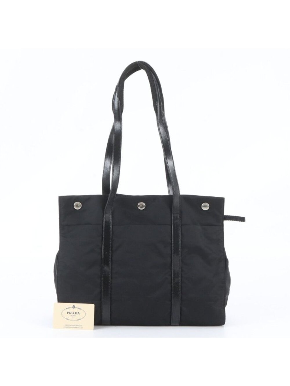 Prada Tessuto Nylon Leather Tote Bag